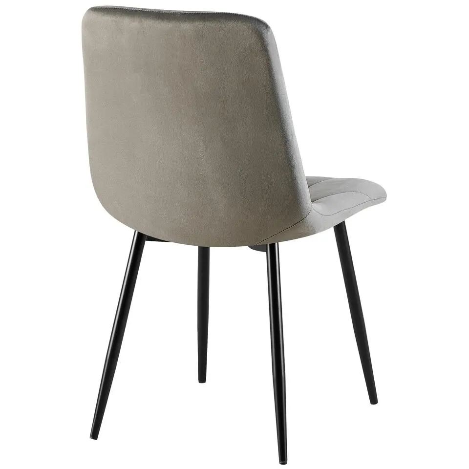 CLP Set van 2 Eetkamerstoel Clairton zwart Frame - Fluweel - antraciet