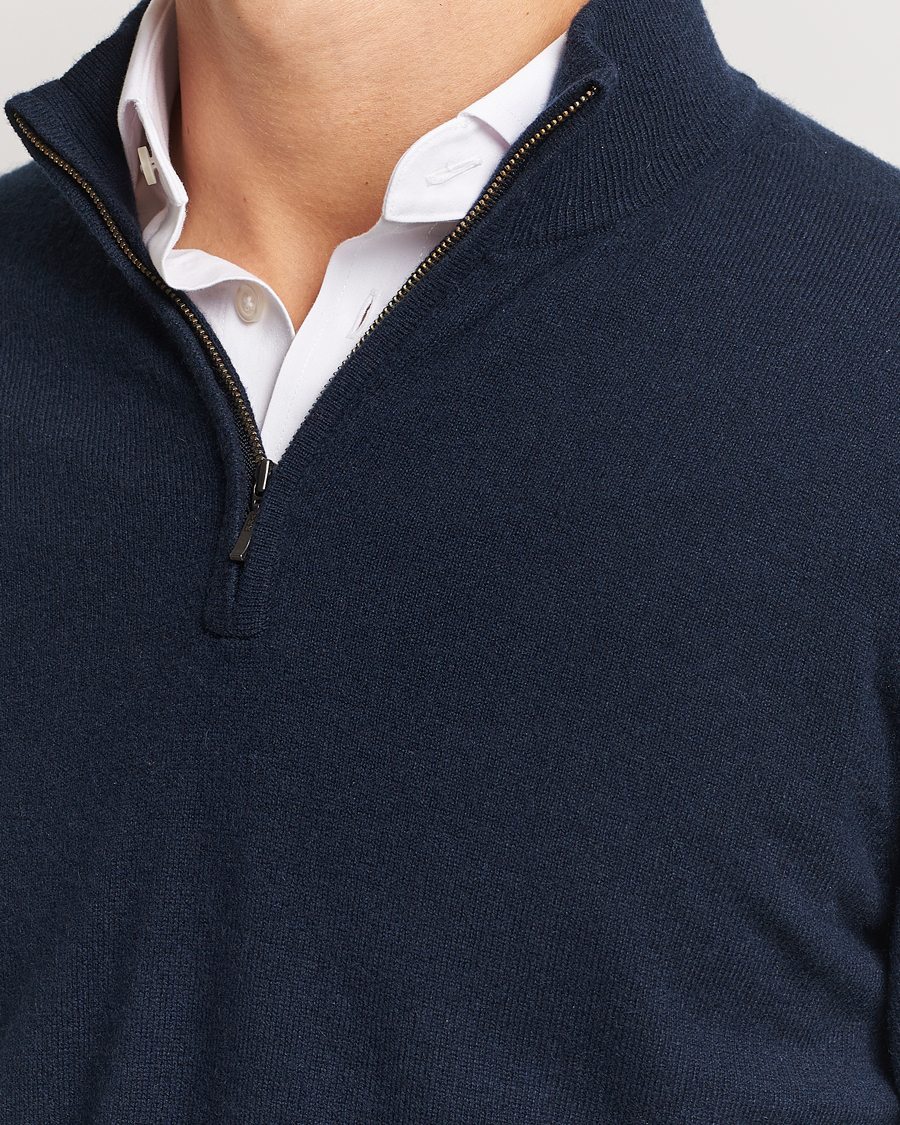 Charles Tyrwhitt Pure Cashmere Zip Neck Jumper Navy