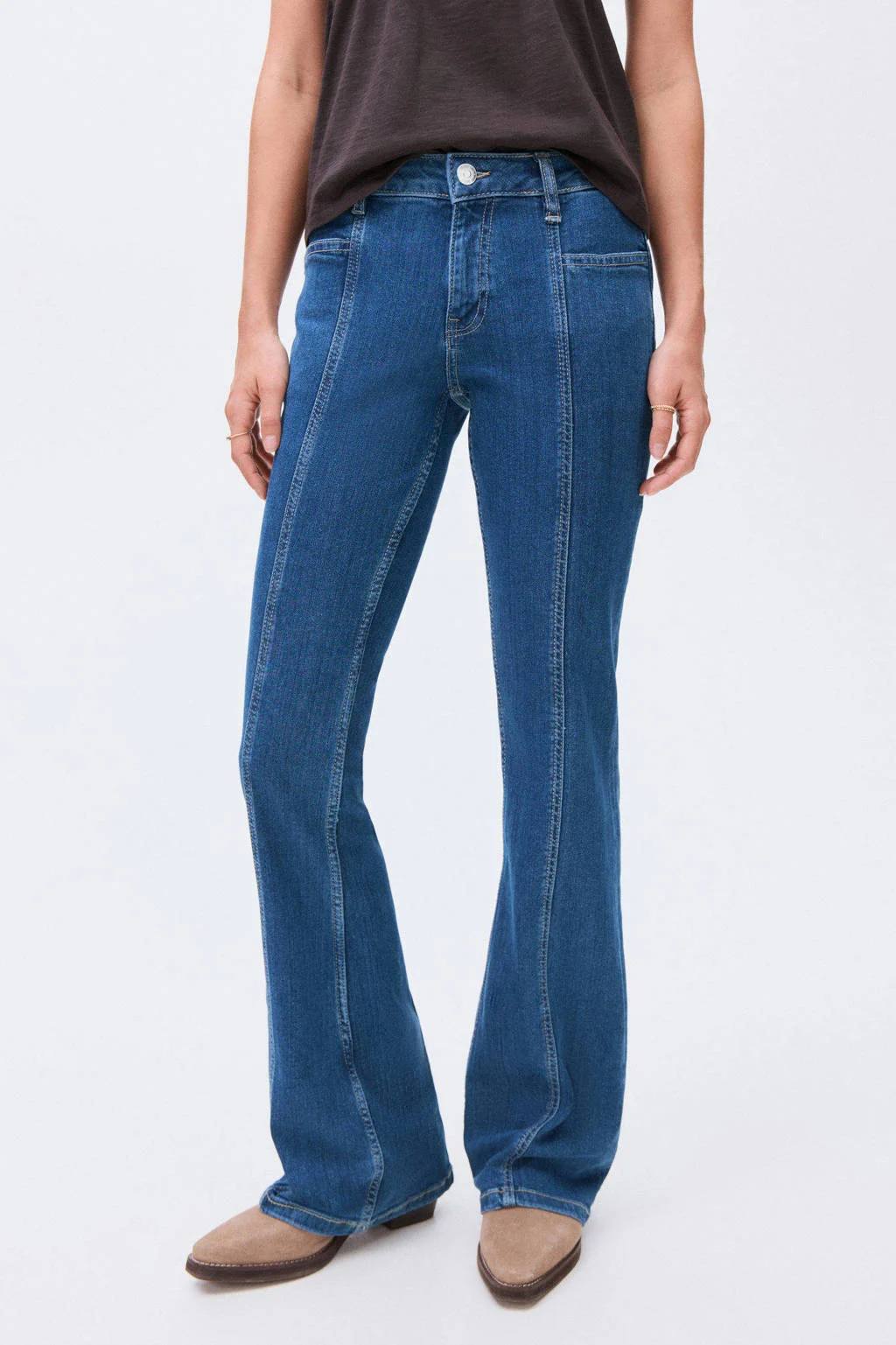 MANGO TEEN flared jeans medium blue denim