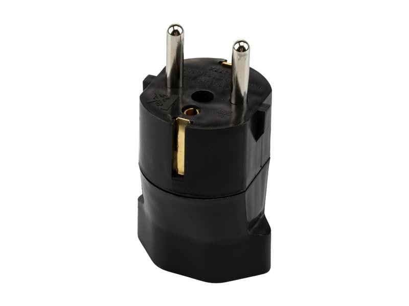 Max Hauri Adapterstecker Schuko Stecker zu T21 Buchse Schwa Adapter 2-Pol Schweiz T21 auf Schuko Dose