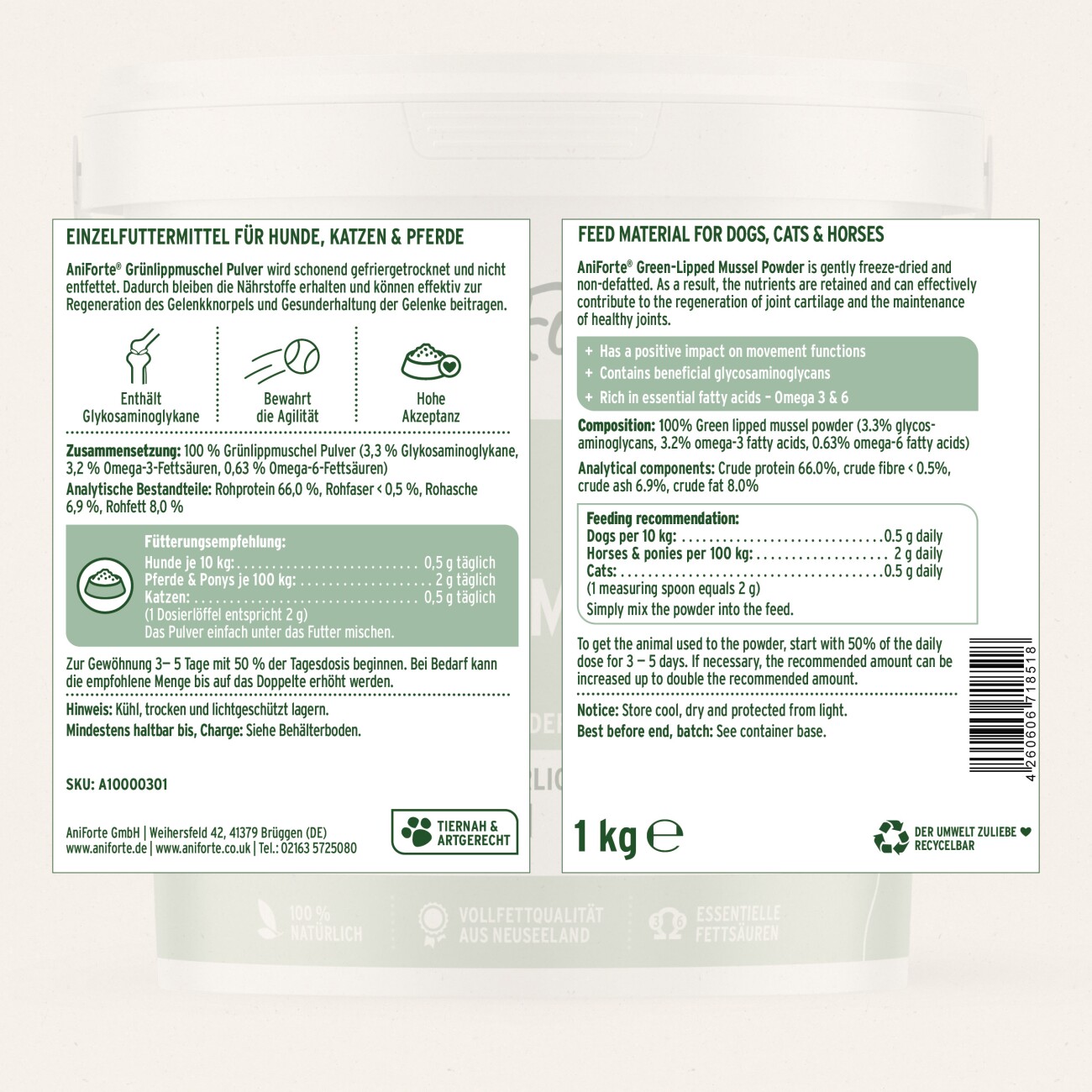 AniForte Grünlippmuschelpulver 1 kg