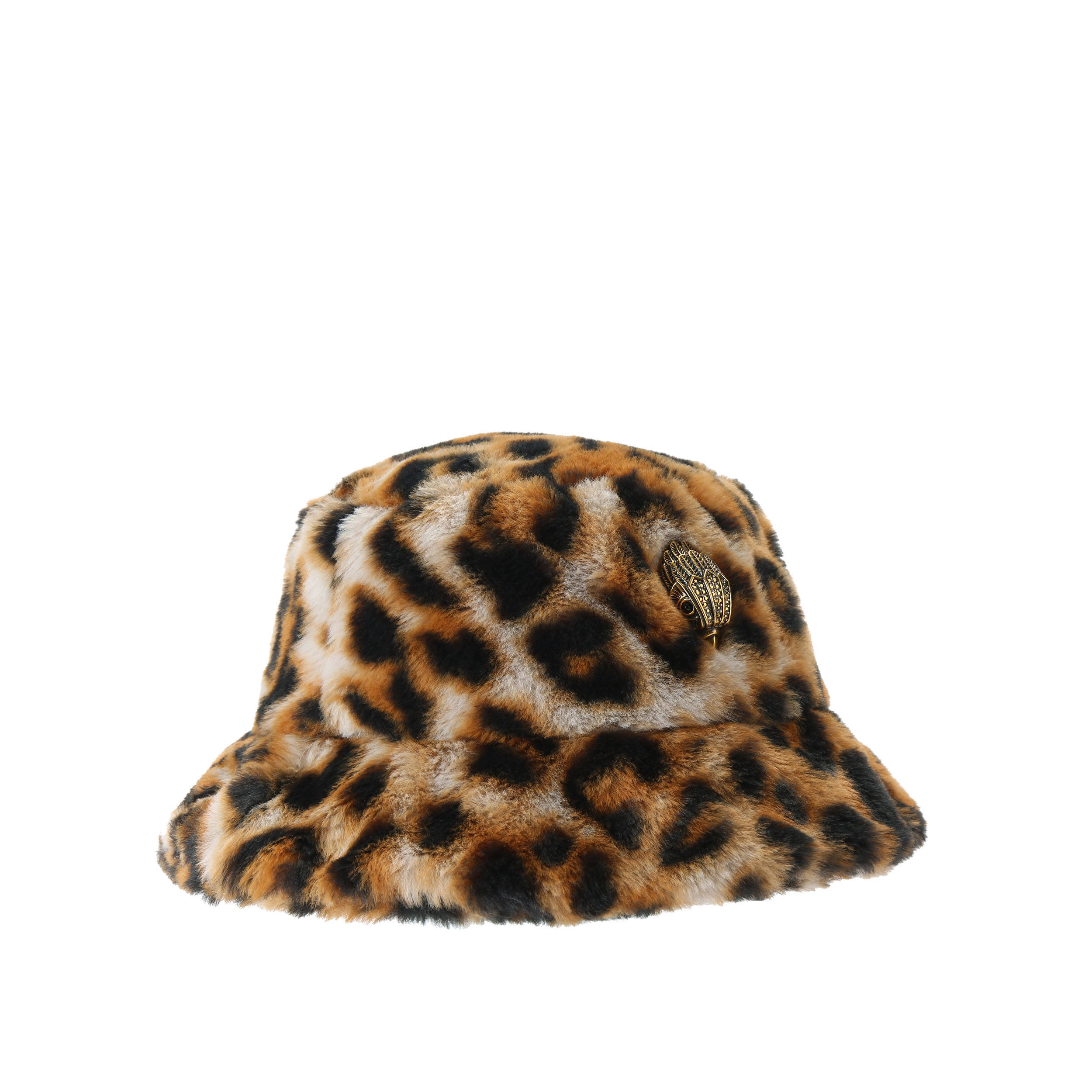 Kurt Geiger bucket hat Poppy met panterprint bruin