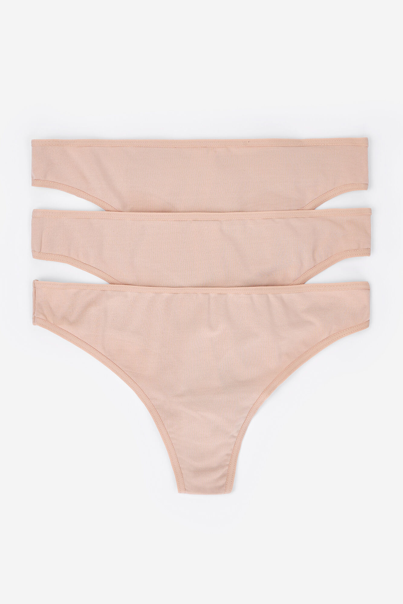 Pacote com 3 calcinhas fio dental de microfibra - cor nude