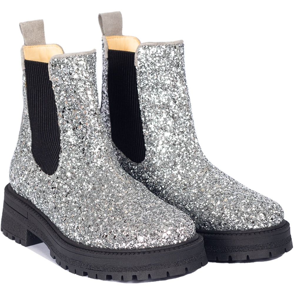 Køb Angulus Silver Glitter/Gray/Black Glitter Chelsea Støvle På Trackål