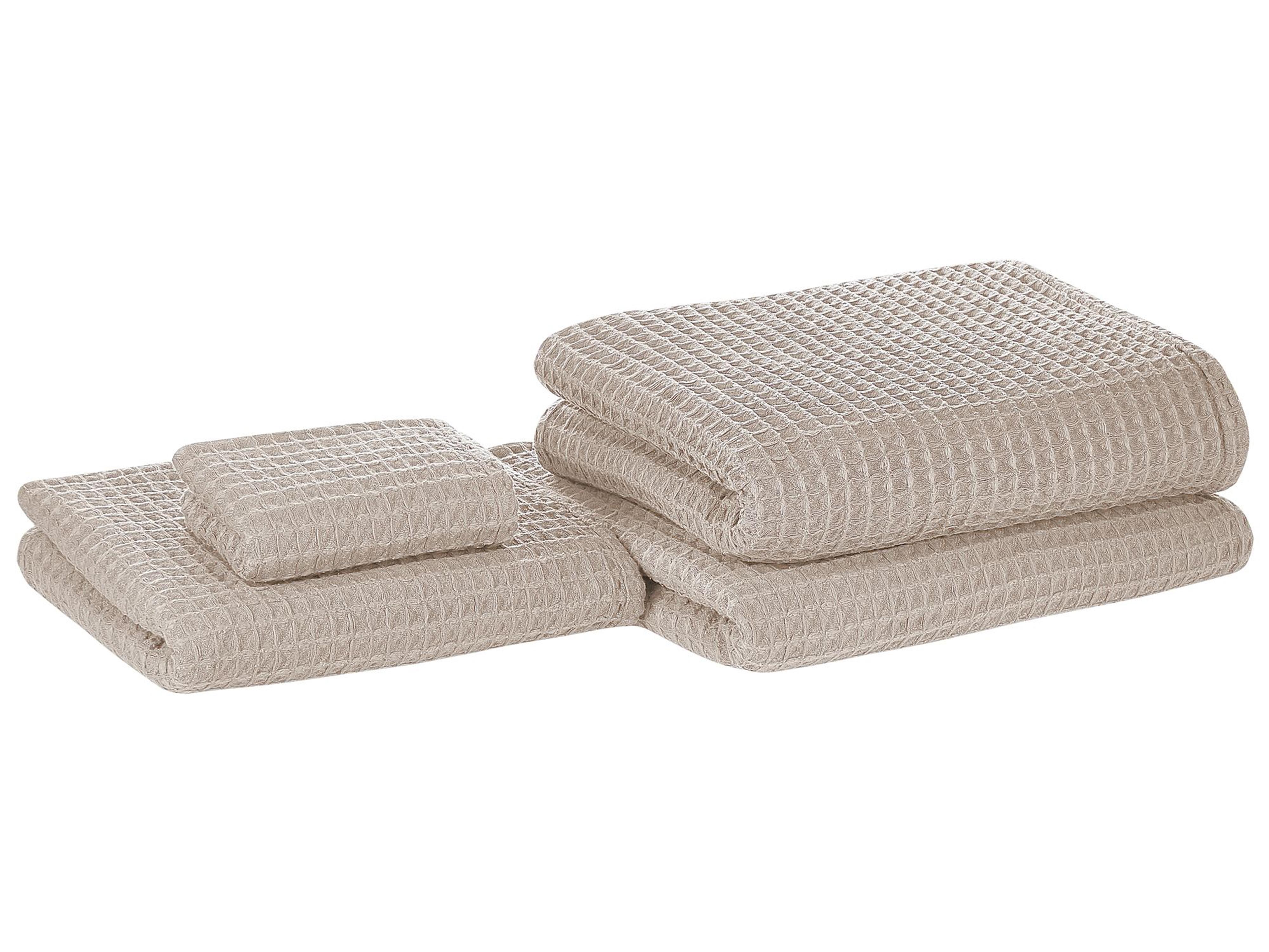 4-delige handdoekset AREORA Katoen Beige