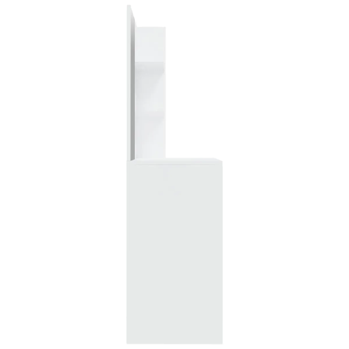 Helloshop26 Coiffeuse avec miroir - Blanc brillant