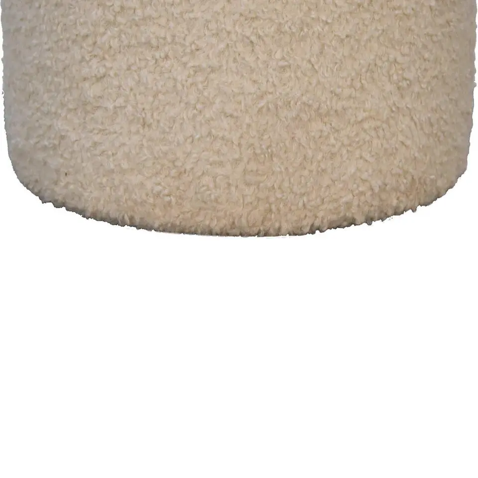 Bekleed Boucle Crème Ronde Poef