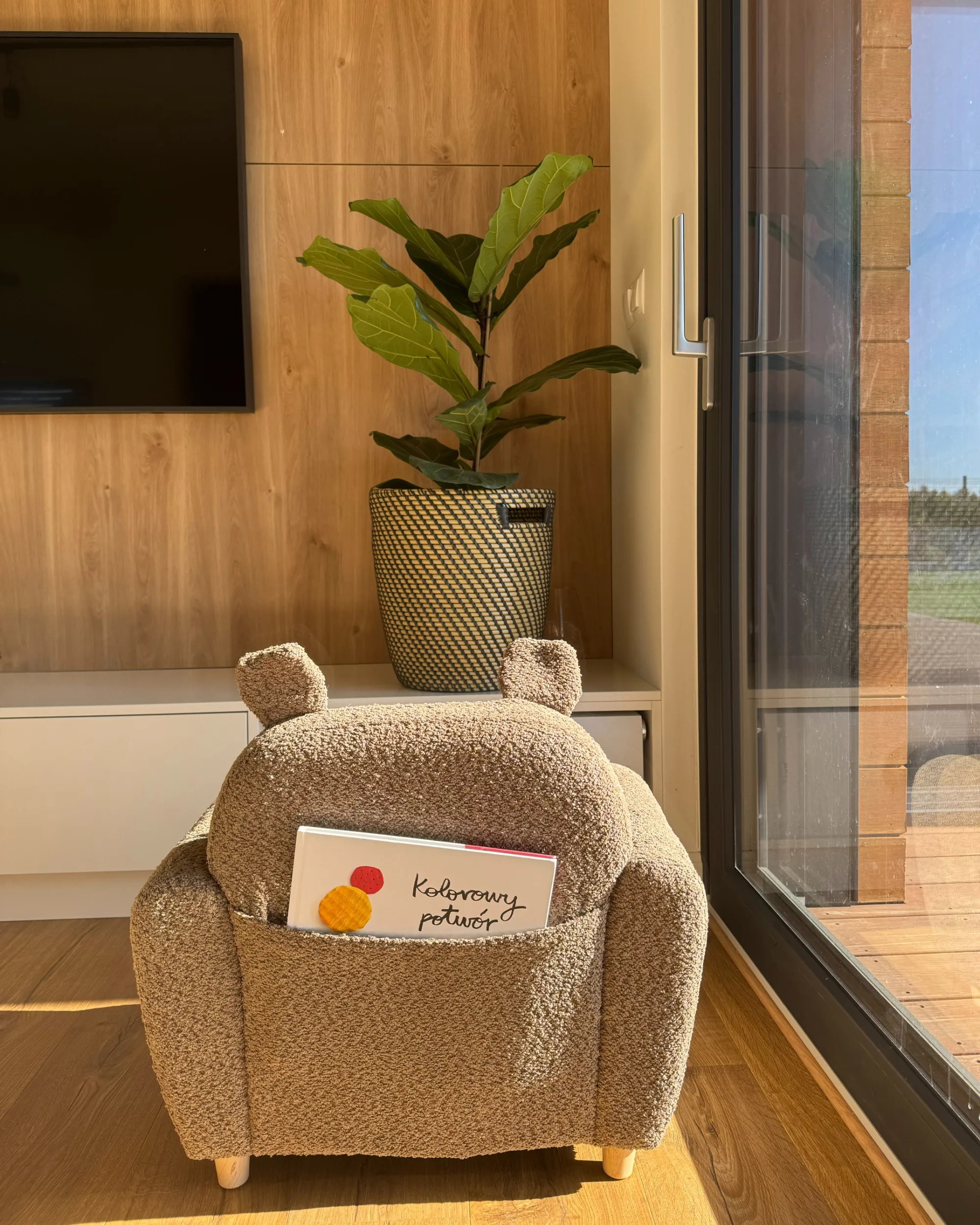 Kinderfauteuil Nijlpaard MARIBO Bouclé Bruin