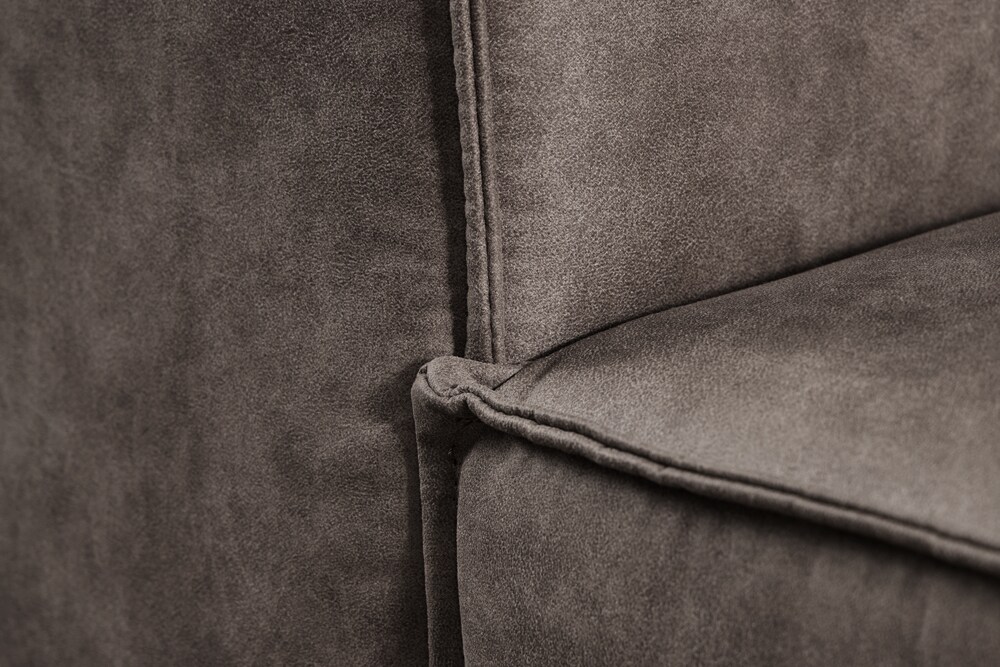 Design Ecksofa 265cm antik dunkelgrau Microfaser Couch 3-Sitzer Wohnzimmer