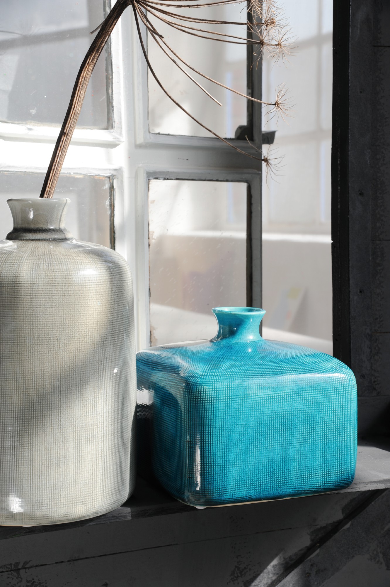 Vase 'Aquila', blau, Ø 20 cm, H 17,5 cm von fischer's lagerhaus