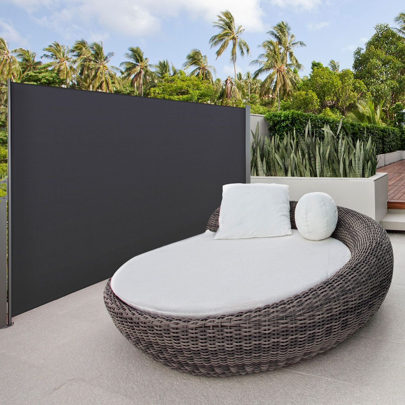 Pratik Garden Paravent retractable anthracite - 1.4x2.5 m