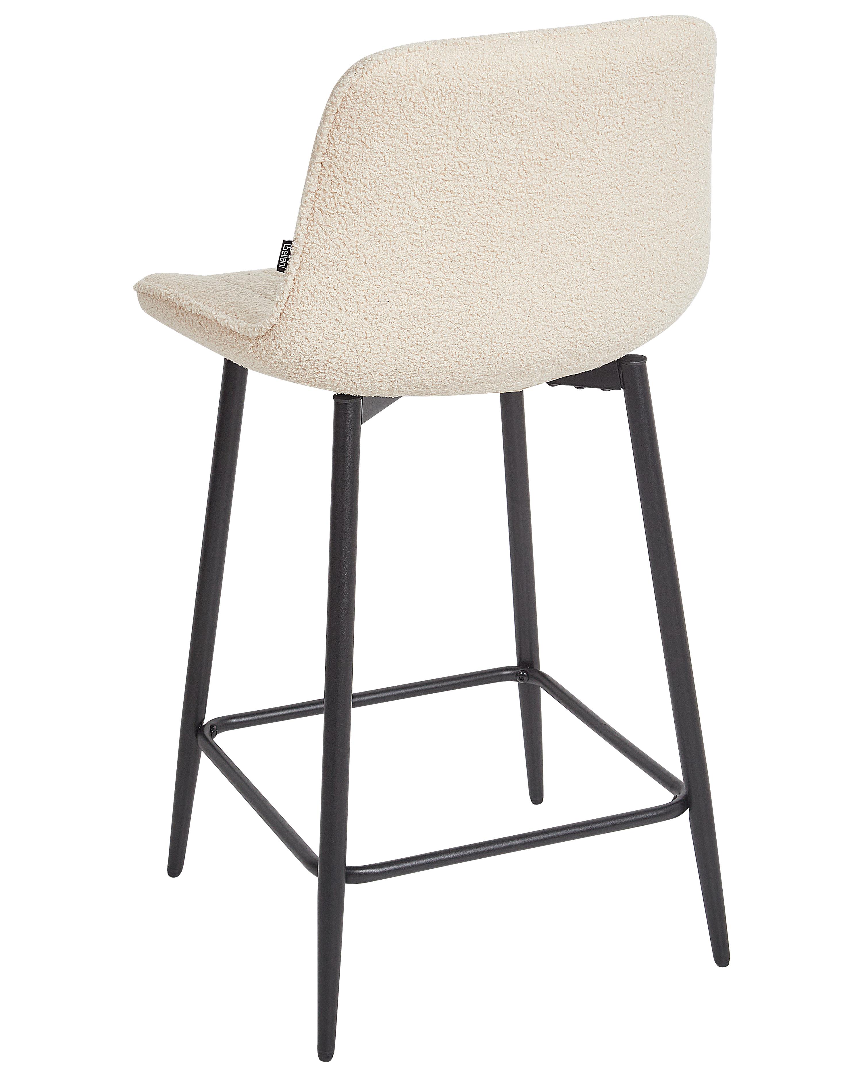 Set van 2 barstoelen DUBROVNIK Bouclé Lichtbeige