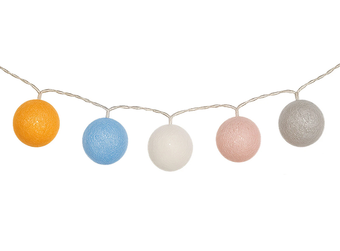 Arti Casa solar pastelkleuren bolletjes lichtslinger