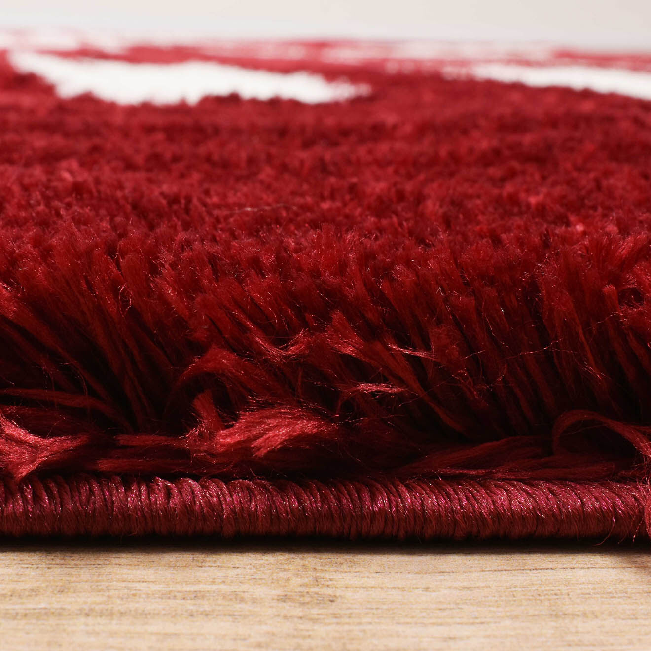 Nazar Rugs Tapis Shaggy doux Oslo 637 rouge - 200x290 cm