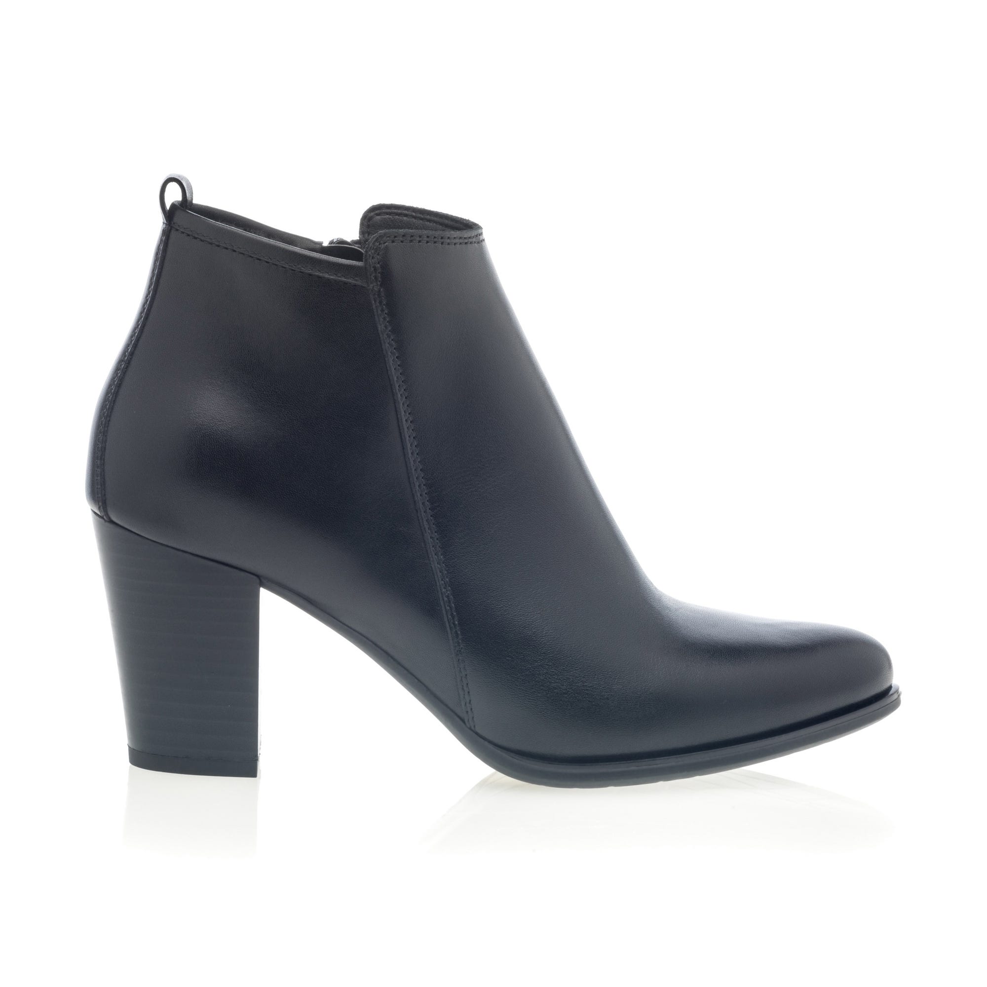 Bottines à talon Femme en cuir noir