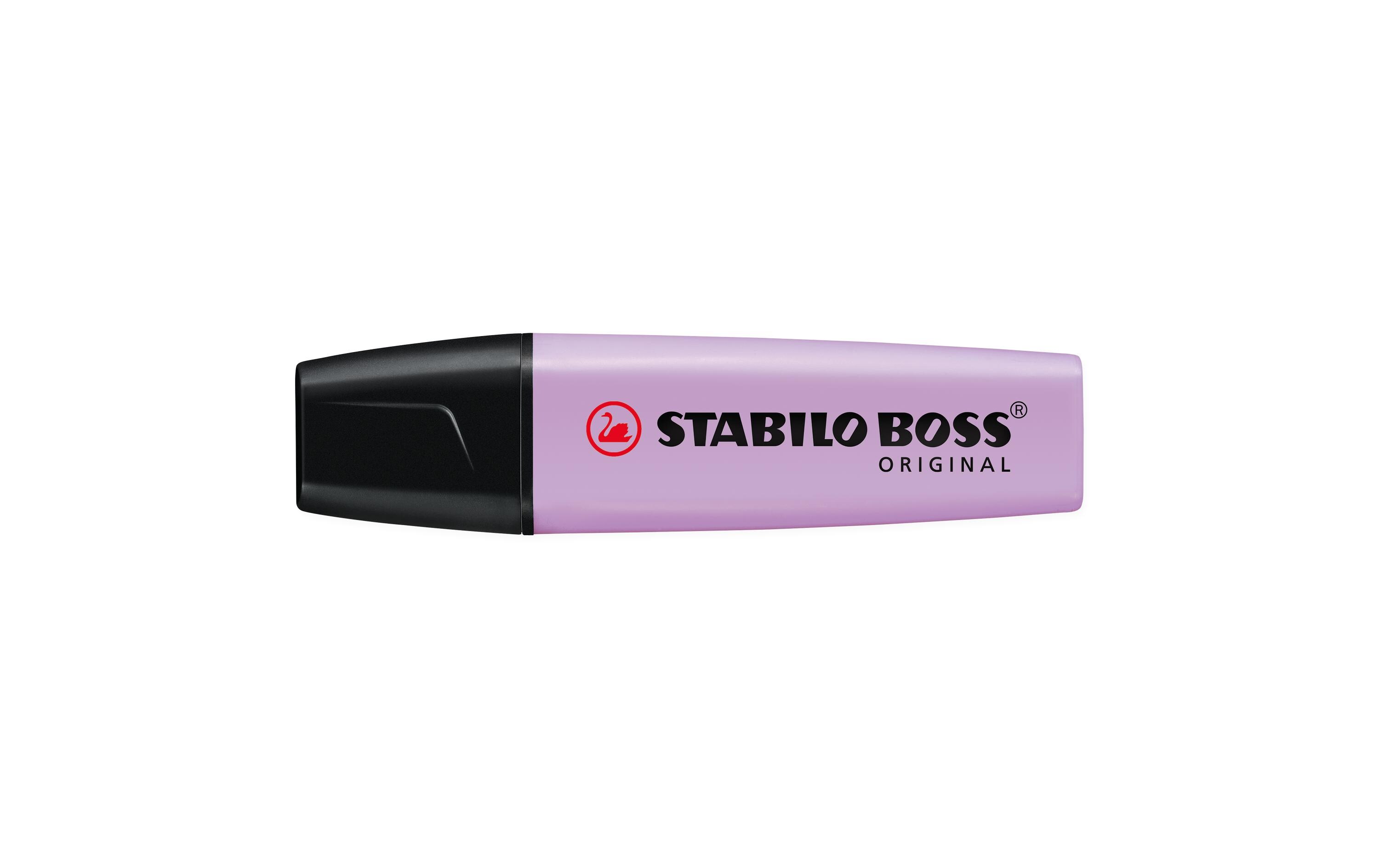 Textmarker Boss Pastell LilaTextmarker mit Universaltinte auf Wasserbasis für alle Papiere