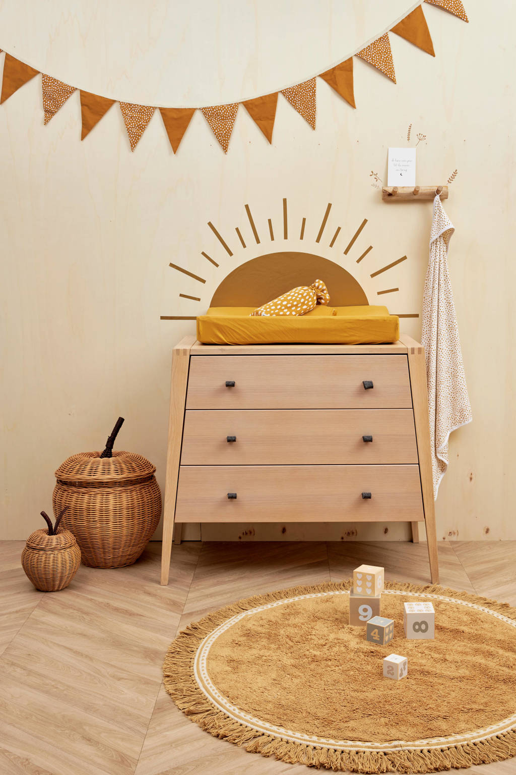 aankleedkussenhoes - set van 2 Basic jersey Cheetah honeygold
