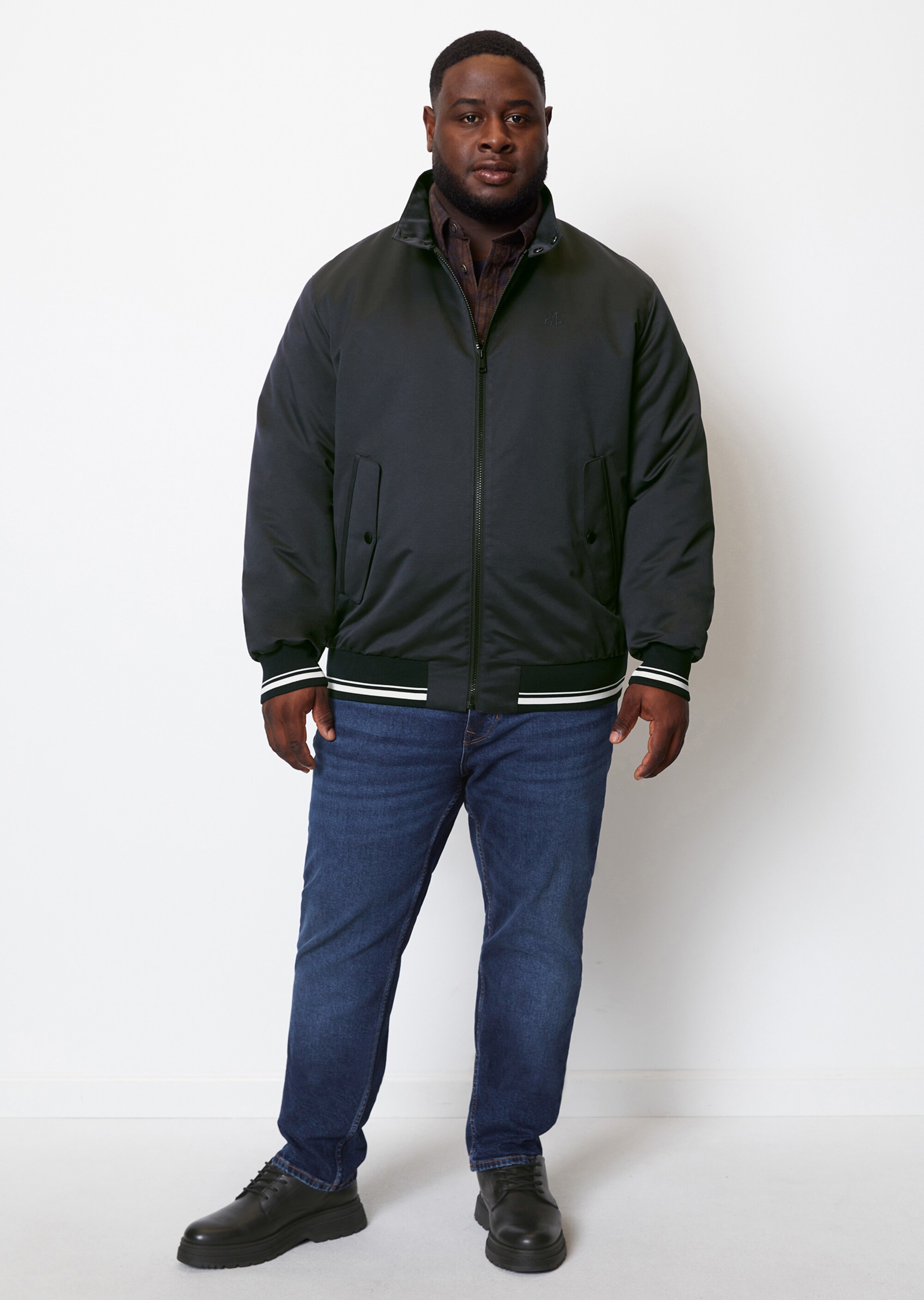 Blouson-Jacke regular mit Biker-Kragen