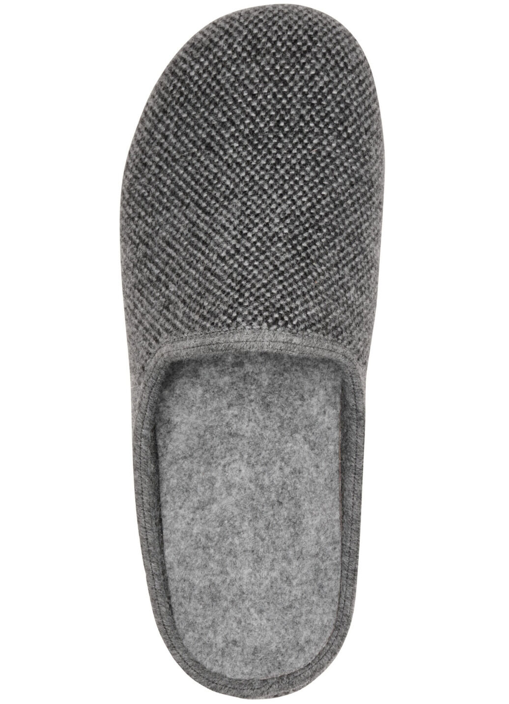 Pantoffel aus dezent gemustertem Textilmaterial