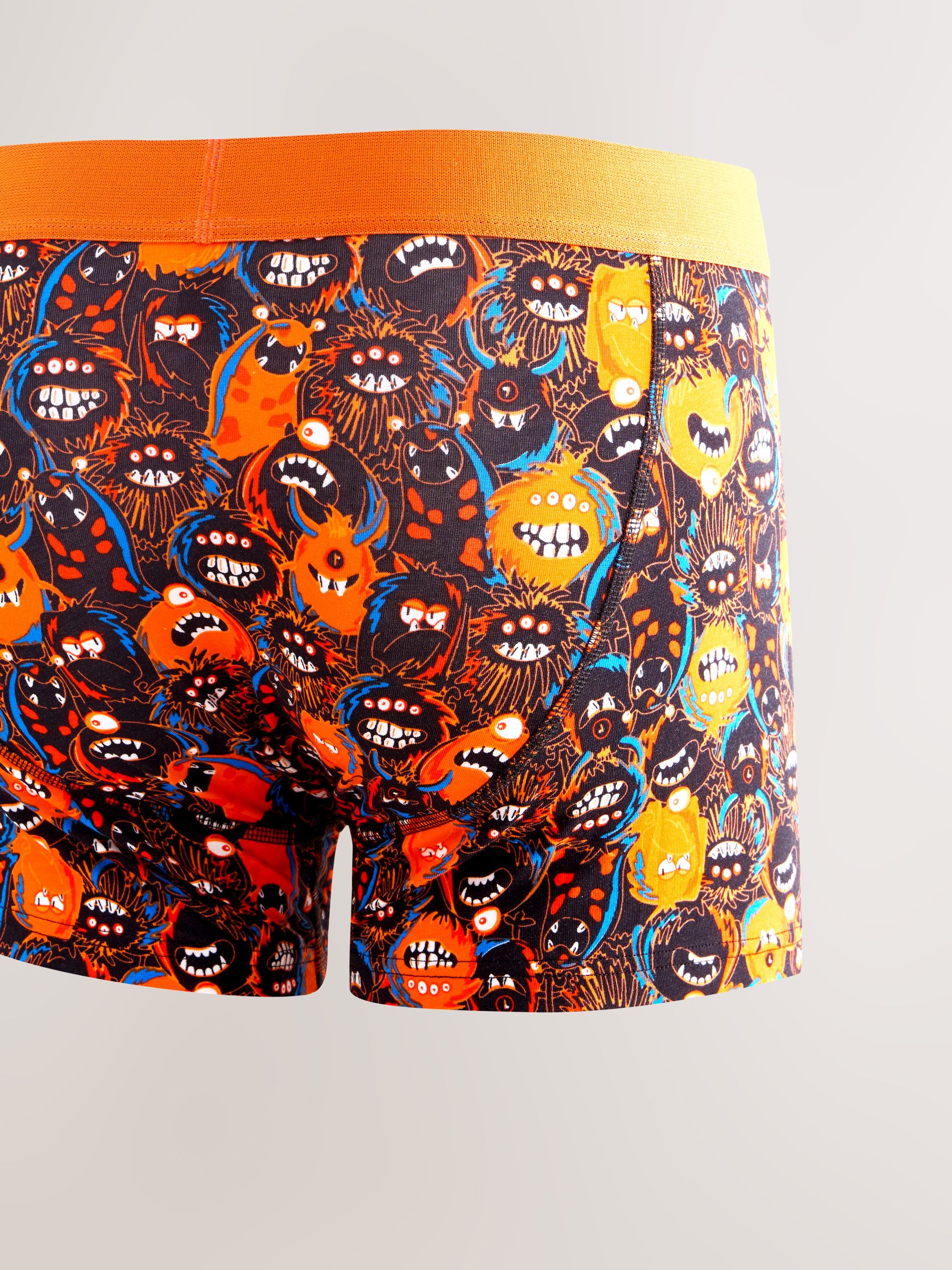Felblauw met monster - Boxershorts met A-voorkant