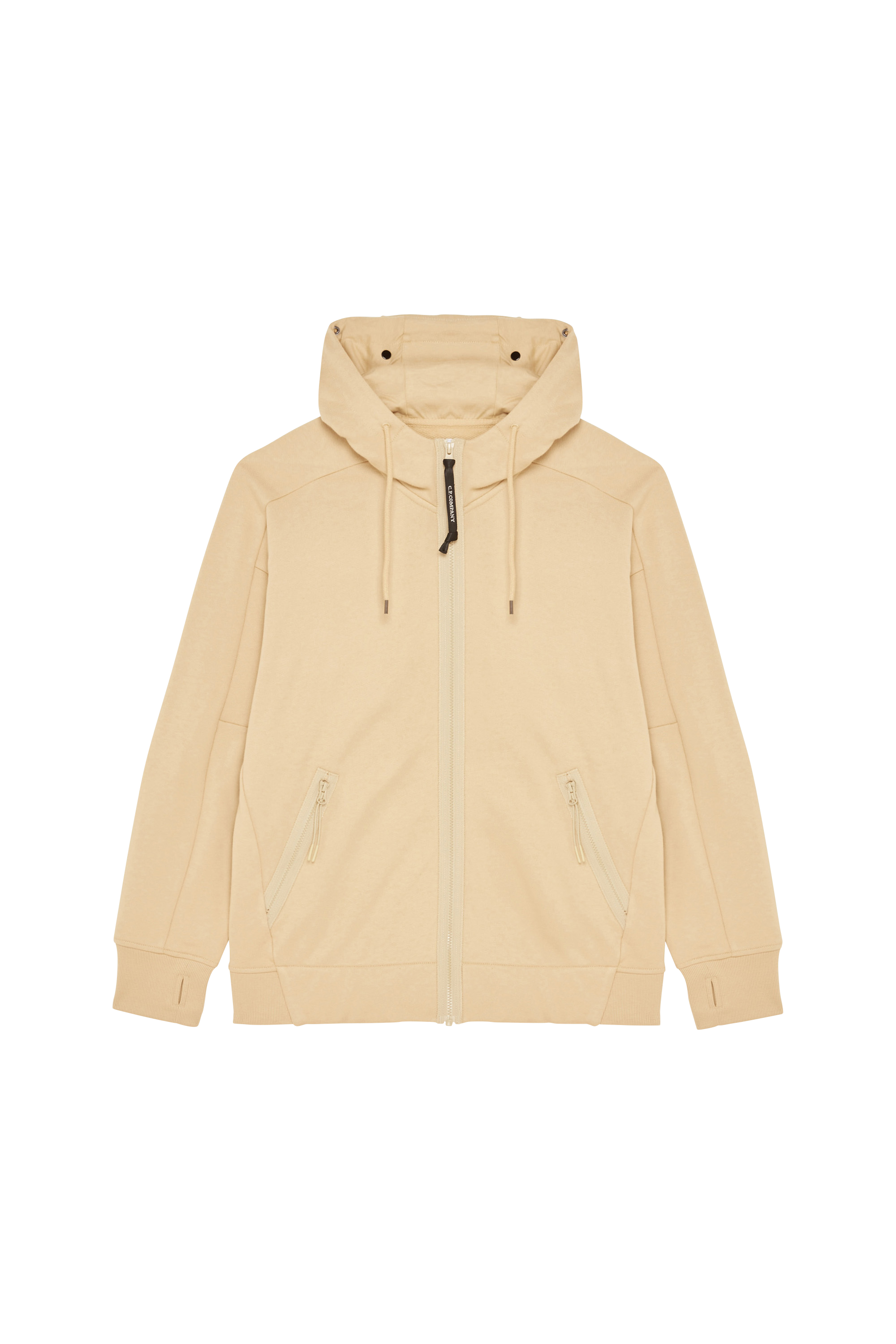 C.P. COMPANY Veste zippée DIAGONAL RAISED FLEECE ZIPPED GOGGLE HOODIE Beige