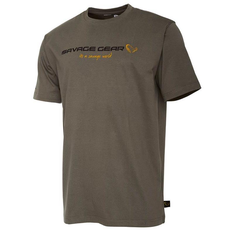 Tee Shirt Manches Courtes Homme Savage Gear Sg4 Logo - Vert
