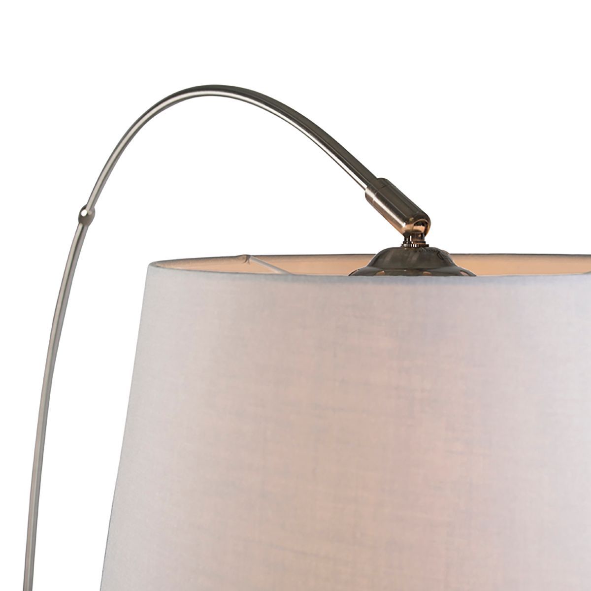 Smart booglamp staal met witte stoffen kap incl. Wifi A60 - Arc Basic