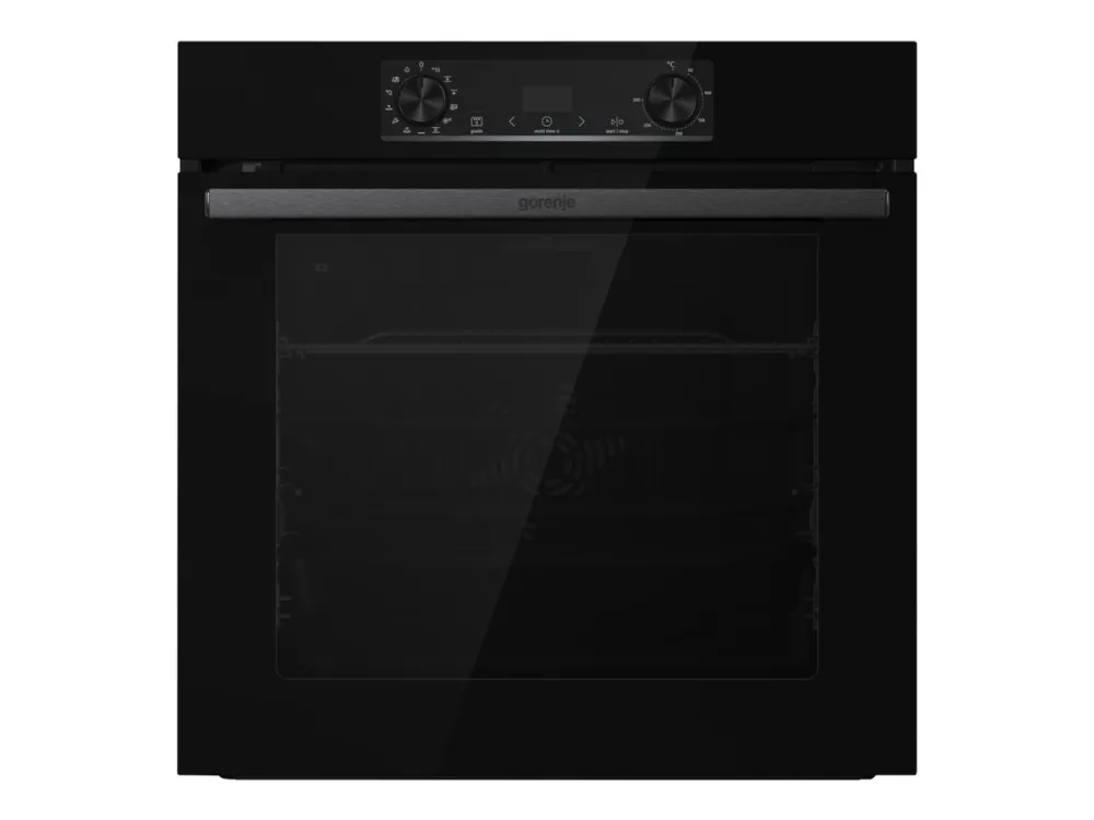 Gorenje Essential BPS6737E14BG - Ovn - med dampfunktion - til indbygning - niche - bredde: 56 cm - dybde: 55 cm - højde: 59 cm - med selv-rengøring - Klasse A  - sort