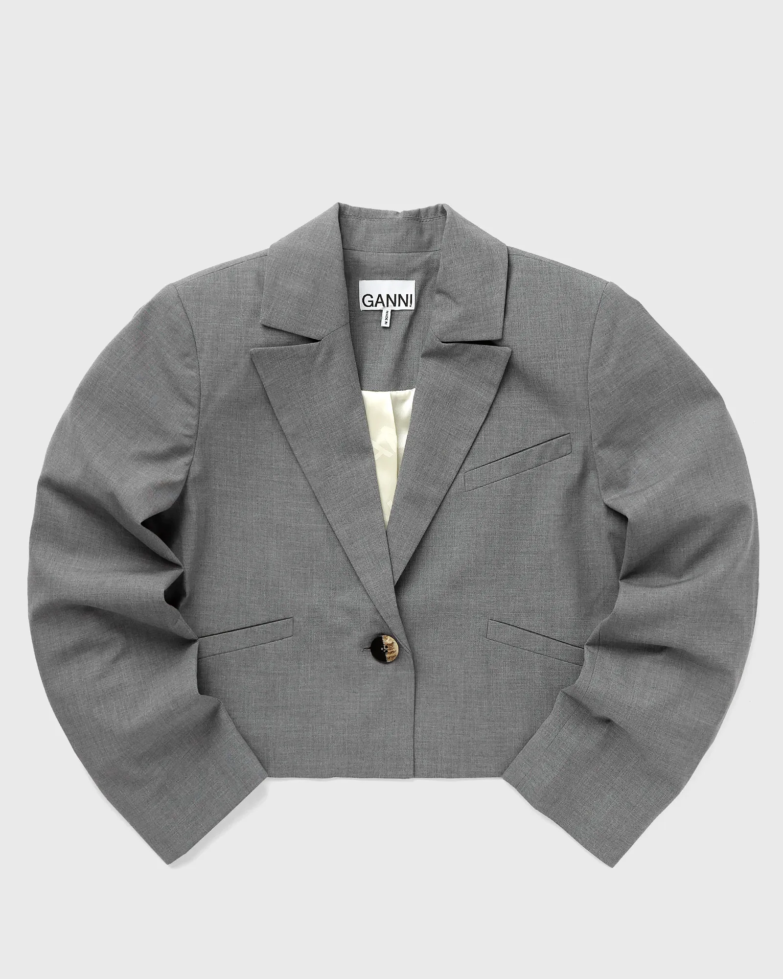 Ganni Drapey Melange Short Blazer