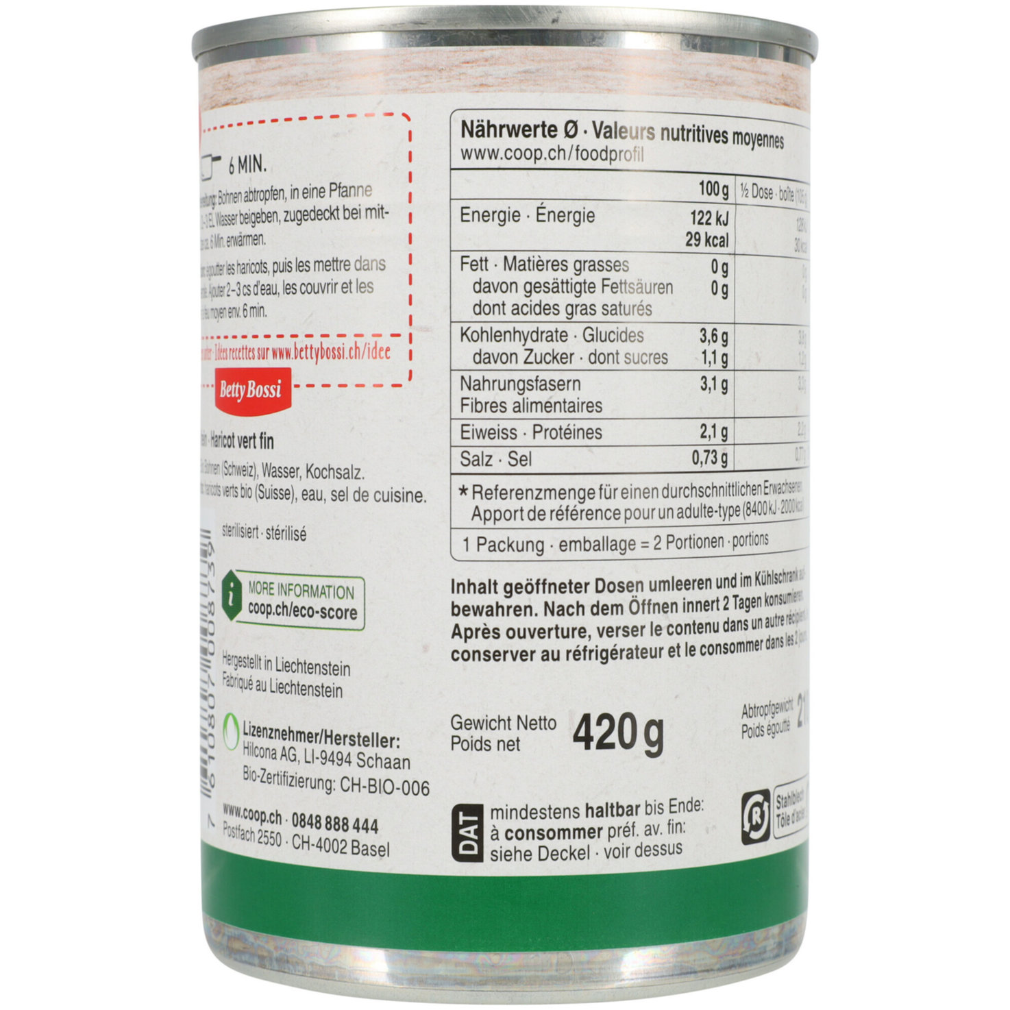 Naturaplan Bio Bohnen fein