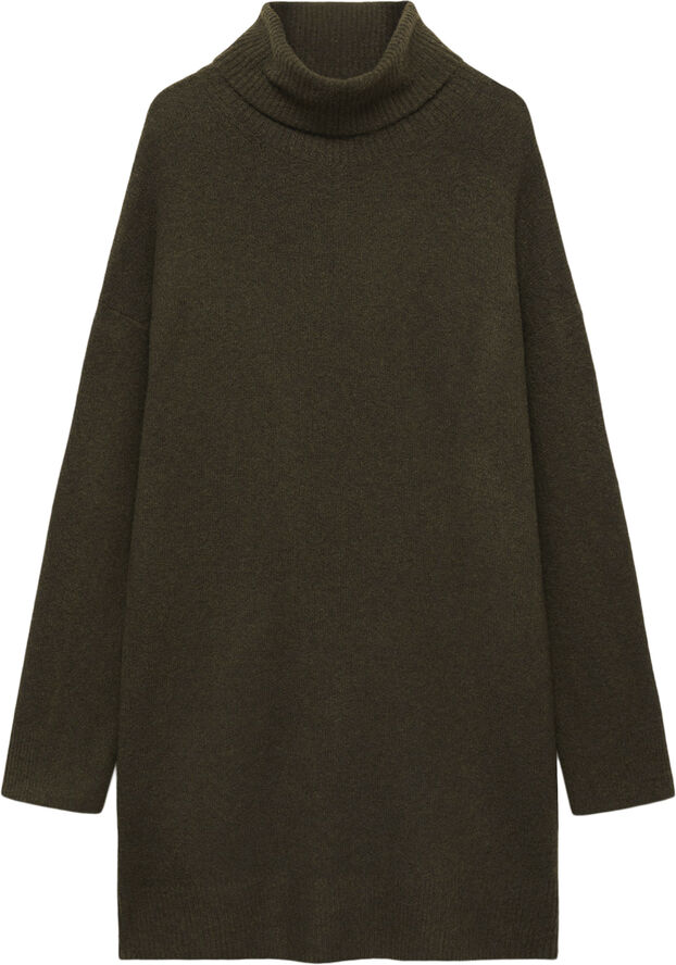 MANGO Short turtleneck knitted dress Beige - khaki