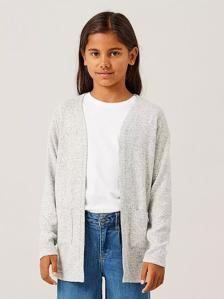 NAME IT Mädchen Strickjacke NKFVICTI grau
