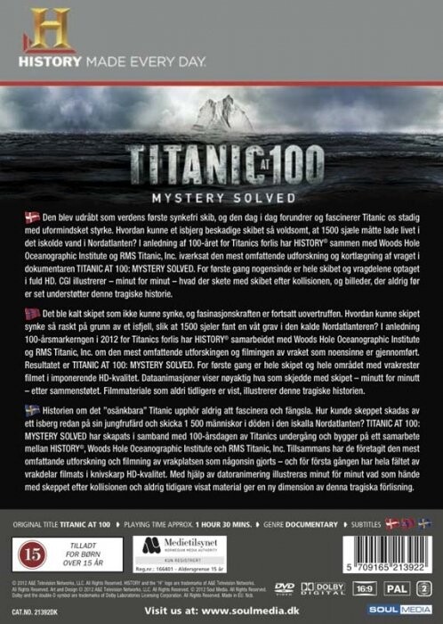 Titanic At 100 - Mystery Solved - History Channel - DVD