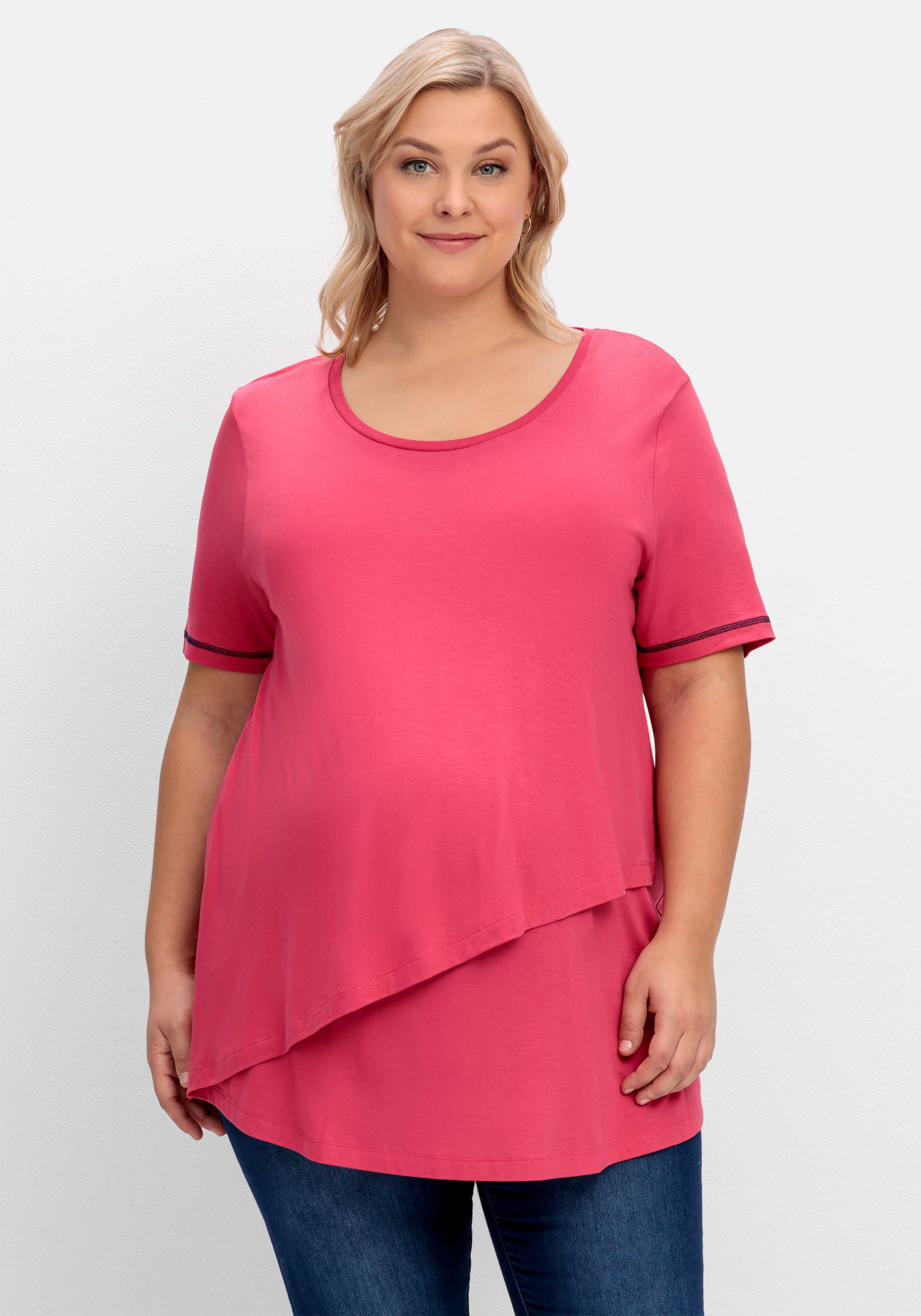 Stillshirt in Layer-Optik, mit Kontrastdetails