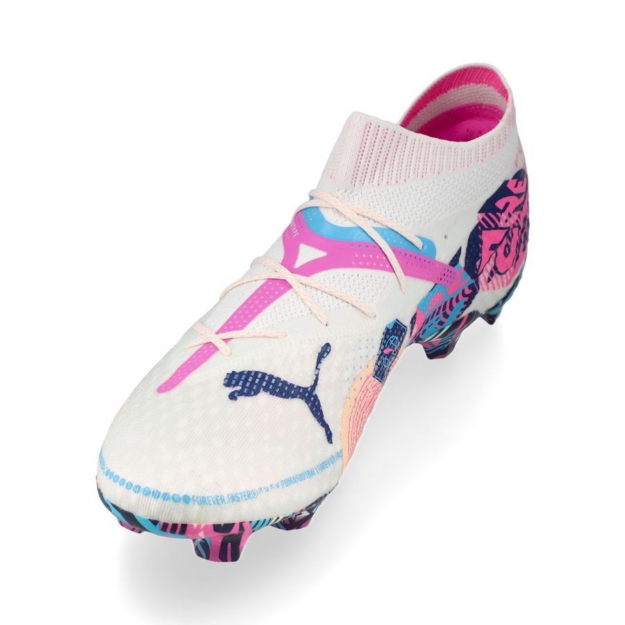 PUMA Future 7 Ultimate FG/AG Volume Up - Blanc/Bleu/Poison Pink/Fizzy Melon/Bleu