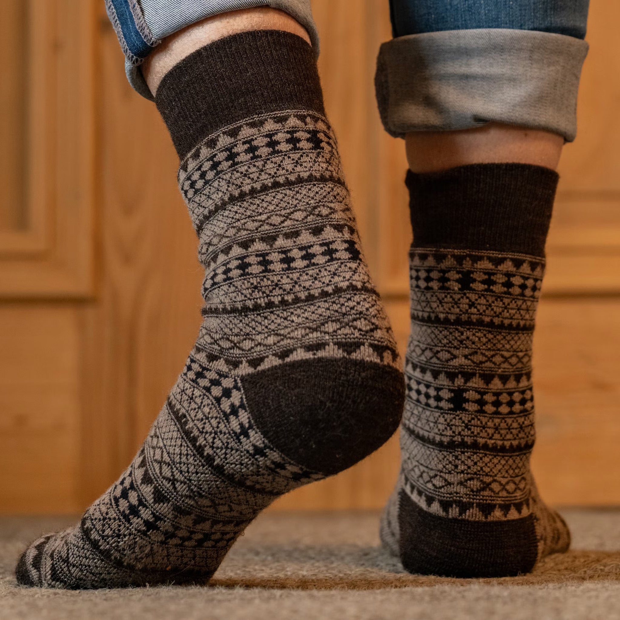 Frauen Socken Inga Wool Dark Brown
