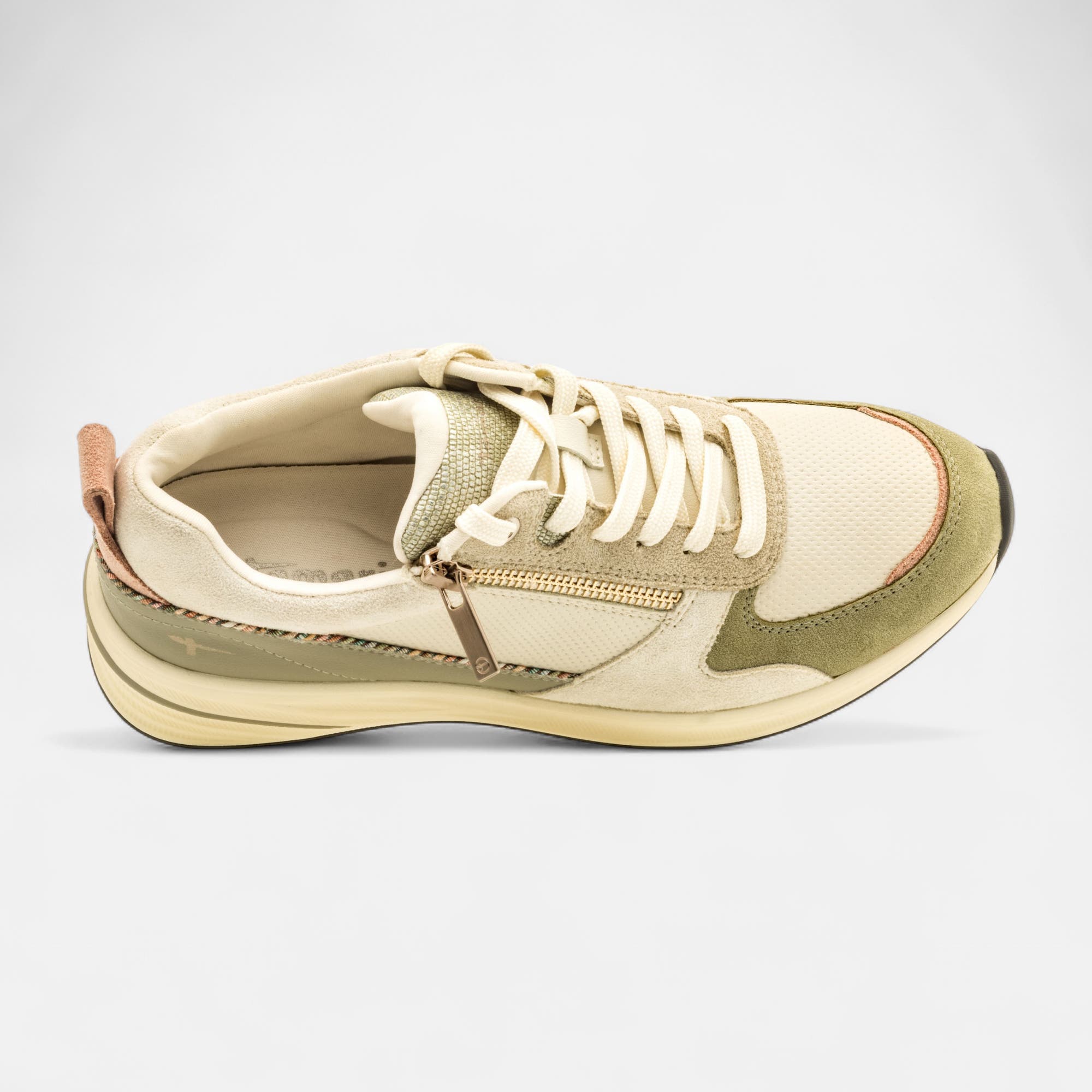Baskets basses à talon compensé Femme vert clair