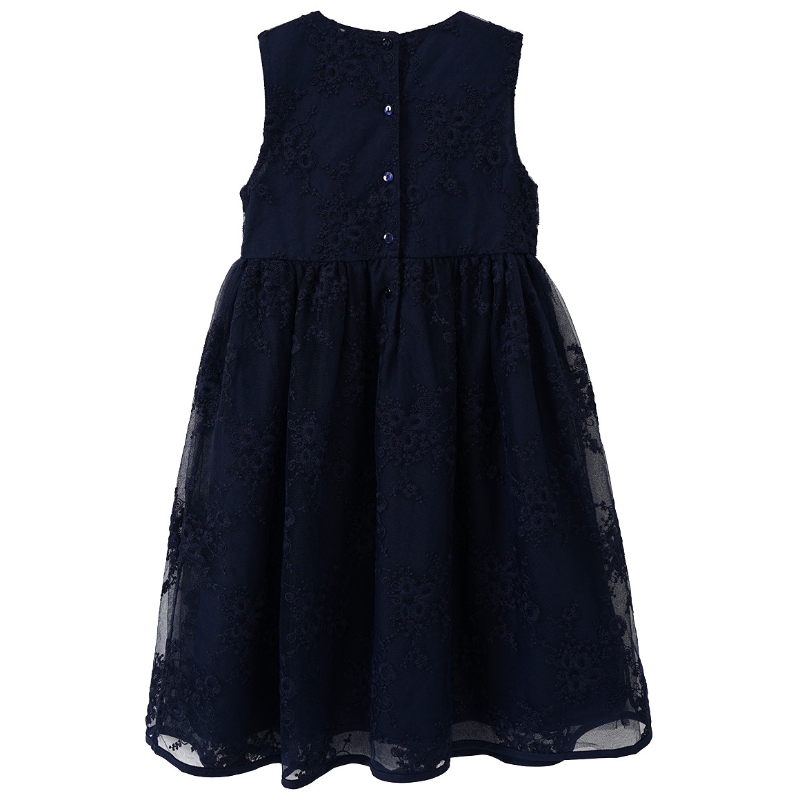 Topolino Mädchen Kleid mit Stickereien dunkelblau
