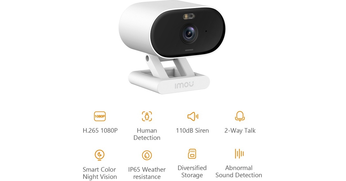 ImouVersa beveiligingscamera  (Smart Color Night Vison | IP65 weerbestendig | 110dB sirene)