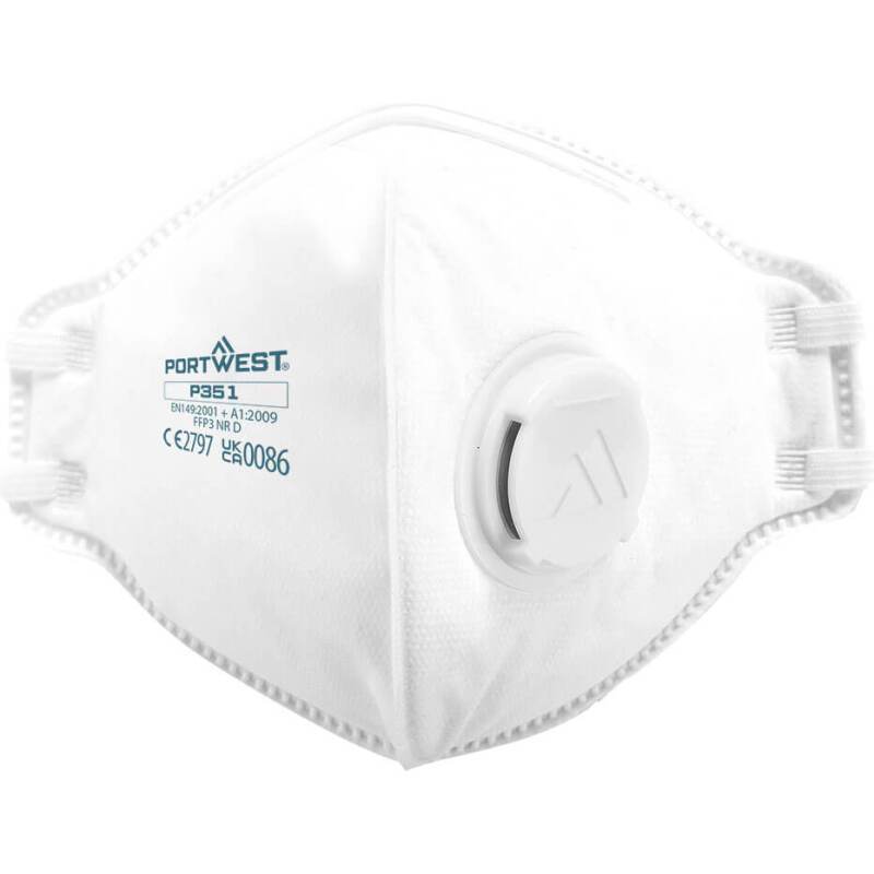 Portwest P351 Masque FFP3 pliable à Valve DOLOMITE (20 pcs) Blanc