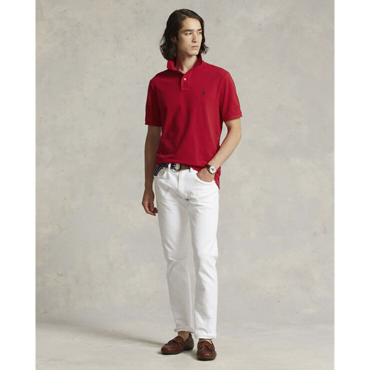 Polo Ralph Lauren Custom Slim Fit Mesh Polo Shirt Rød