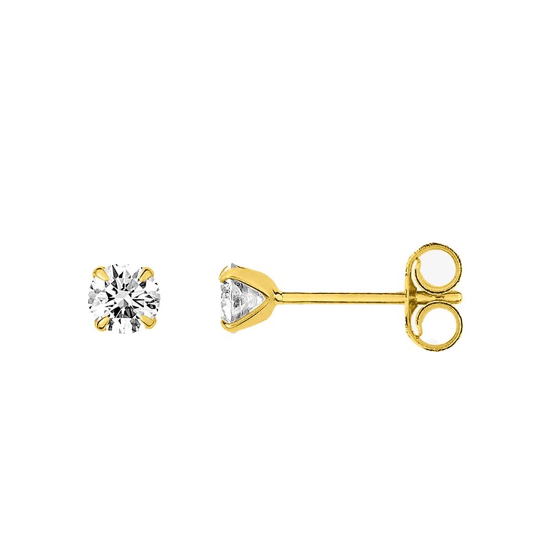 Boucles d'oreilles femme - Oxyde de zirconium - Or 9 Carats