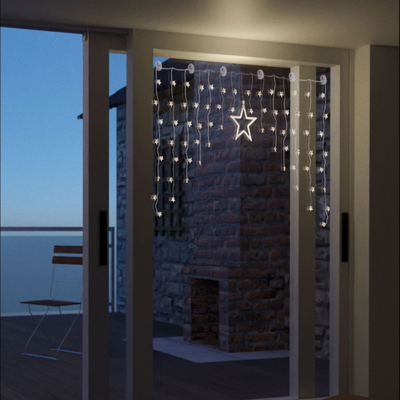 LEX LED-Lichtervorhang Stern90 LED warmweiß