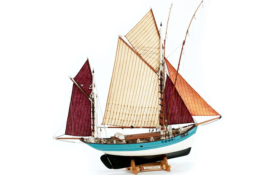 Bausatz Segelschiff Marie Jeanne, 570 mm 1:50<br>Segelboot Holzbaukasten im Massstab 1:50