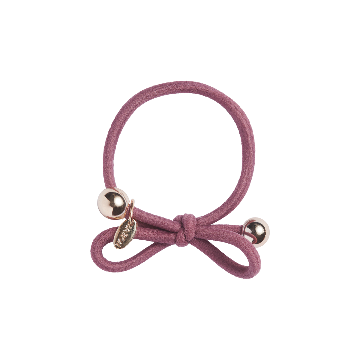 Hair Tie with Gold Bead Mauve