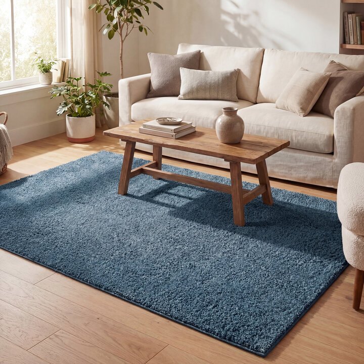 Hoogpolig vloerkleed - Lofty Blauw | Haal kleur in huis!