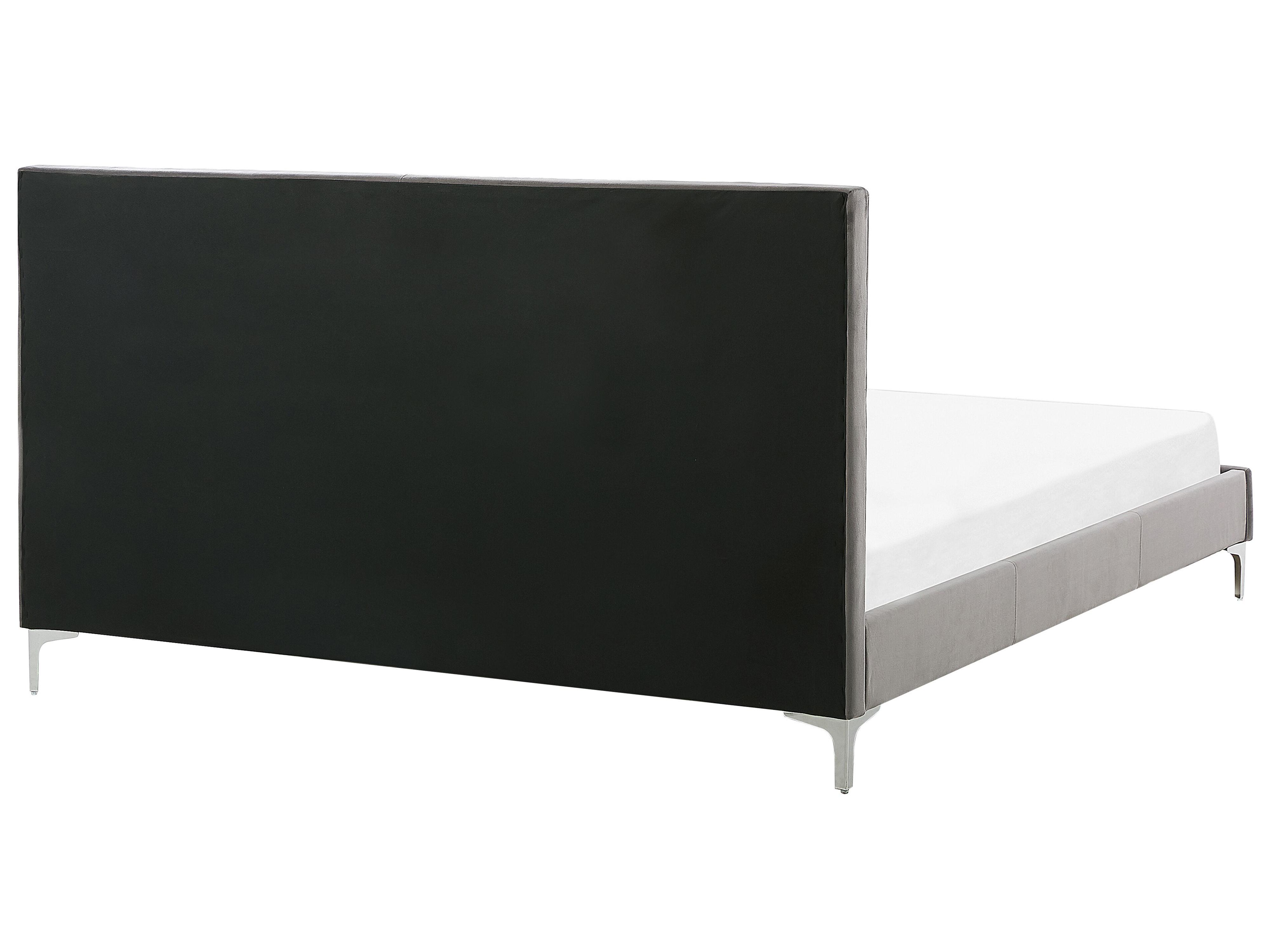 Bed Fluweel AMBERT 180 x 200 cm Grijs