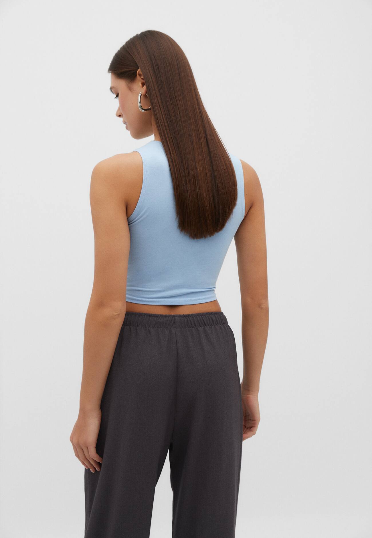 Blusa de algodão sem mangas