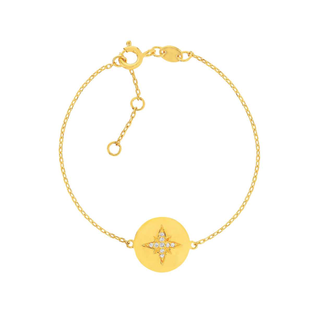 Bracelet plaqué or jaune zirconias 18 cm