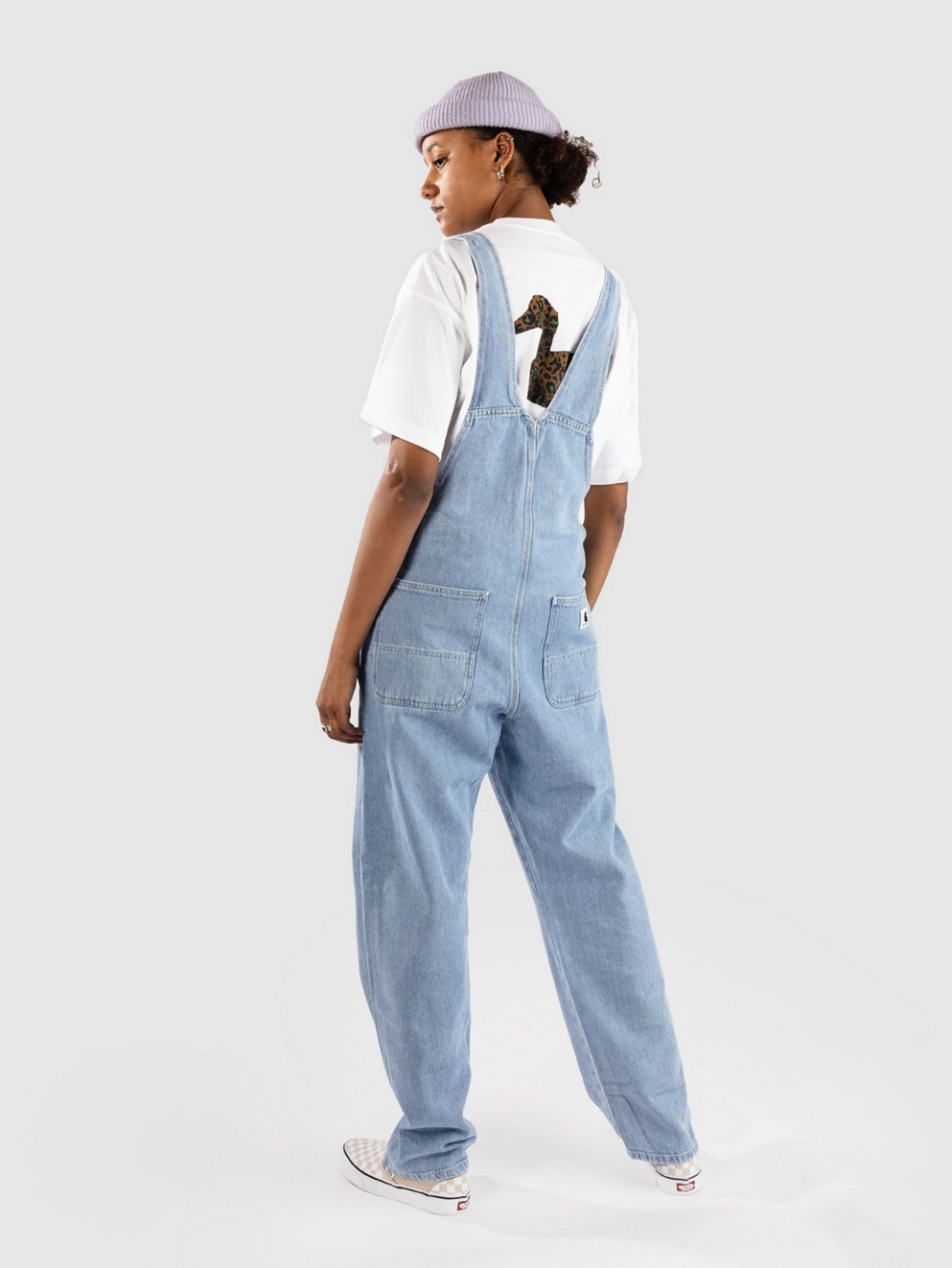 Carhartt WIP Bib Overall Straight Dungaree Jeans stone bleached blue